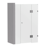 SS32 Semi Frameless Wall to Wall Hinged Door Shower Screen - Various Colours & Sizes